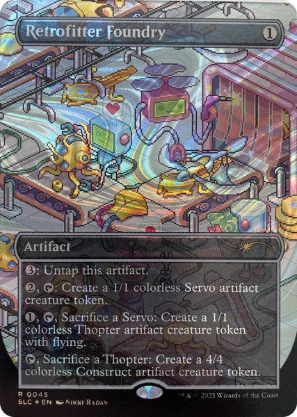 Retrofitter Foundry (Halo Foil) trading card from Secret Lair Countdown Kit Retrofitter Foundry (Halo Foil) - Secret Lair Countdown Kit Magic: The Gathering trading card