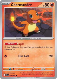 Charmander - ME02: Phantasmal Flames (PFL) #011/094 - Common Pokémon Trading Card
