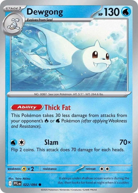 Dewgong - 022/094 - ME02: Phantasmal Flames Pokémon trading card