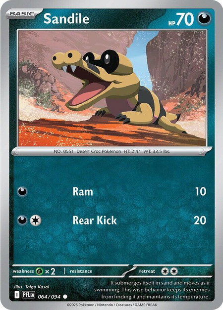 Sandile - ME02: Phantasmal Flames Pokémon trading card