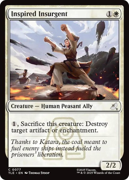 Inspired Insurgent trading card from Avatar: The Last Airbender: Eternal-Legal Inspired Insurgent - Avatar: The Last Airbender: Eternal-Legal Magic: The Gathering trading card