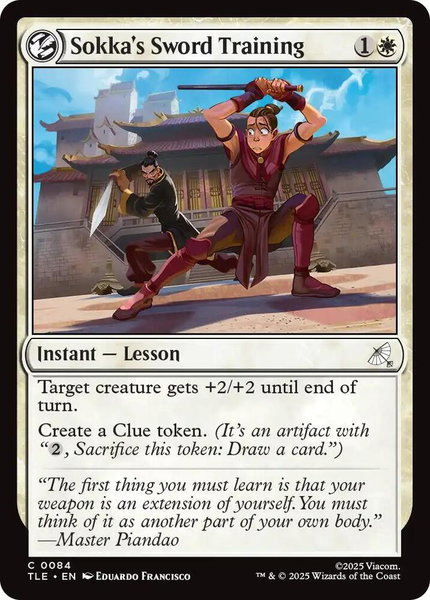 Sokka's Sword Training trading card from Avatar: The Last Airbender: Eternal-Legal Sokka's Sword Training - Avatar: The Last Airbender: Eternal-Legal Magic: The Gathering trading card