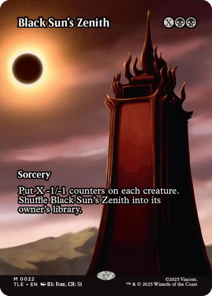 Black Sun's Zenith (Borderless) trading card from Avatar: The Last Airbender: Eternal-Legal Black Sun's Zenith (Borderless) - Avatar: The Last Airbender: Eternal-Legal Magic: The Gathering trading card
