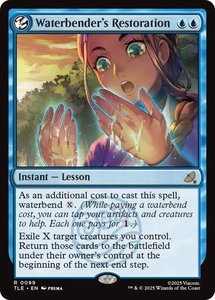 Waterbender's Restoration - Avatar: The Last Airbender: Eternal-Legal (TLE) #99 - Rare Magic: The Gathering Trading Card