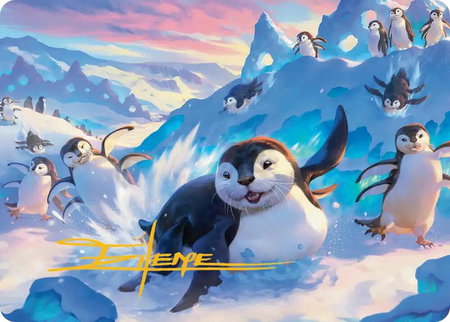 Otter-Penguin Art Card (Gold-Stamped Signature) - Art Series: Avatar: The Last Airbender Magic: The Gathering trading card