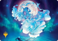 Yue, the Moon Spirit Art Card (Gold-Stamped Planeswalker Symbol) - Art Series: Avatar: The Last Airbender (ASTLA) #7 - Special Magic: The Gathering Trading Card
