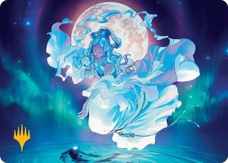 Yue, the Moon Spirit Art Card (Gold-Stamped Planeswalker Symbol) - Art Series: Avatar: The Last Airbender Magic: The Gathering trading card