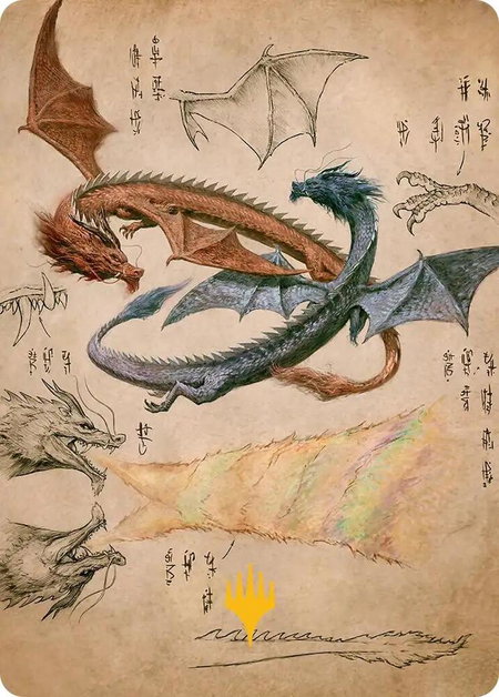 Ran and Shaw Art Card (Gold-Stamped Planeswalker Symbol) - Art Series: Avatar: The Last Airbender Magic: The Gathering trading card