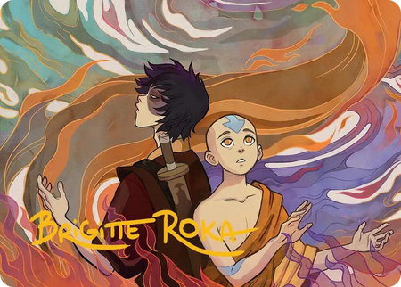 Fated Firepower Art Card (Gold-Stamped Signature) trading card from Art Series: Avatar: The Last Airbender Fated Firepower Art Card (Gold-Stamped Signature) - Art Series: Avatar: The Last Airbender Magic: The Gathering trading card