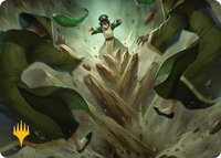 Rockalanche Art Card (Gold-Stamped Planeswalker Symbol) - Art Series: Avatar: The Last Airbender (ASTLA) #17 - Special Magic: The Gathering Trading Card