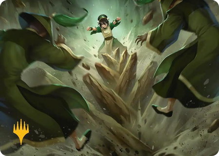 Rockalanche Art Card (Gold-Stamped Planeswalker Symbol) - Art Series: Avatar: The Last Airbender Magic: The Gathering trading card