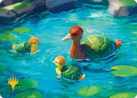 Turtle-Duck Art Card (Gold-Stamped Planeswalker Symbol) - Art Series: Avatar: The Last Airbender (ASTLA) #18 - Special Magic: The Gathering Trading Card