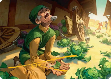 Unlucky Cabbage Merchant Art Card (Gold-Stamped Signature) - Art Series: Avatar: The Last Airbender Magic: The Gathering trading card