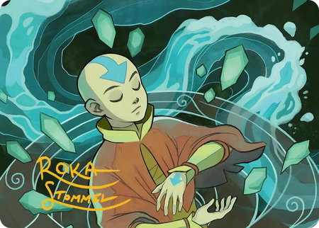 Aang, at the Crossroads Art Card (Gold-Stamped Signature) trading card from Art Series: Avatar: The Last Airbender Aang, at the Crossroads Art Card (Gold-Stamped Signature) - Art Series: Avatar: The Last Airbender Magic: The Gathering trading card