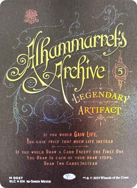 Alhammarret's Archive trading card from Secret Lair Countdown Kit Alhammarret's Archive - Secret Lair Countdown Kit Magic: The Gathering trading card