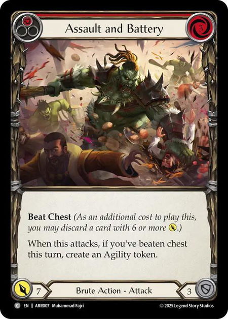 Assault and Battery (Red) - Armory Deck: Rhinar Flesh and Blood trading card