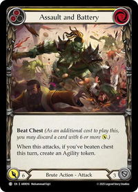 Assault and Battery (Yellow) - Armory Deck: Rhinar #ARR016 - Common Flesh and Blood Trading Card