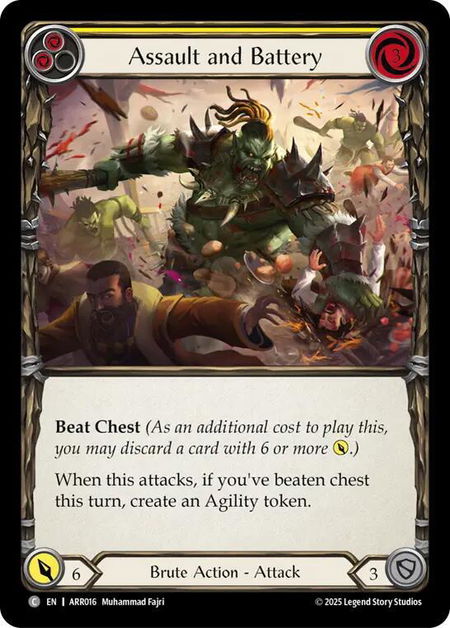 Assault and Battery (Yellow) - Armory Deck: Rhinar Flesh and Blood trading card