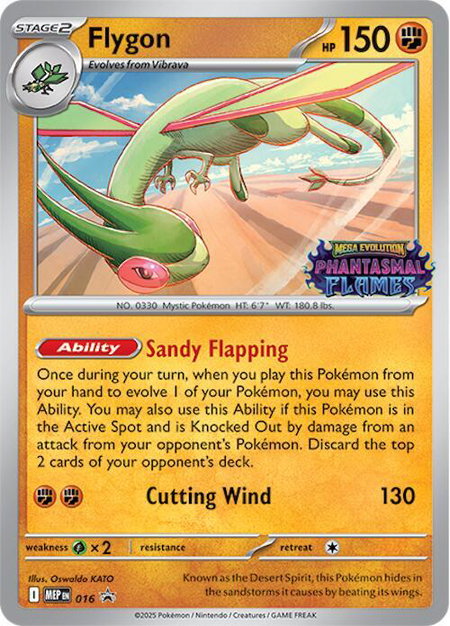 Flygon (Prerelease) trading card from ME: Mega Evolution Promo Flygon (Prerelease) - ME: Mega Evolution Promo Pokémon trading card