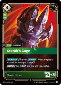Sterak's Gage - Spiritforged (SFD) #056/221 - Rare Riftbound Trading Card