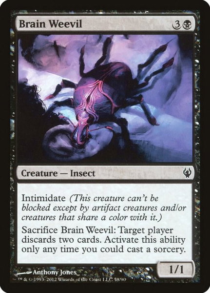 Brain Weevil trading card from Duel Decks: Izzet vs. Golgari Brain Weevil - Duel Decks: Izzet vs. Golgari Magic: The Gathering trading card