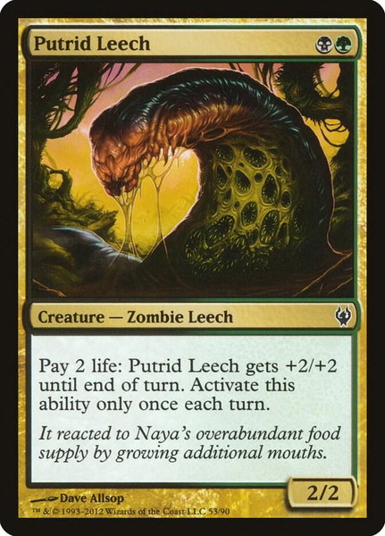 Putrid Leech trading card from Duel Decks: Izzet vs. Golgari Putrid Leech - Duel Decks: Izzet vs. Golgari Magic: The Gathering trading card