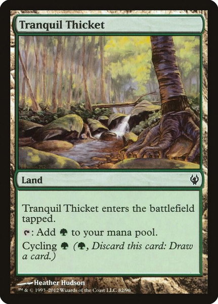Tranquil Thicket trading card from Duel Decks: Izzet vs. Golgari Tranquil Thicket - Duel Decks: Izzet vs. Golgari Magic: The Gathering trading card
