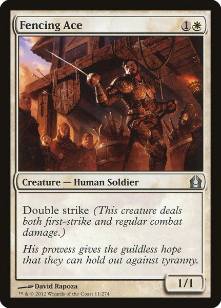 Fencing Ace trading card from Return to Ravnica Fencing Ace - Return to Ravnica Magic: The Gathering trading card