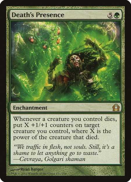 Death's Presence - Return to Ravnica Magic: The Gathering trading card