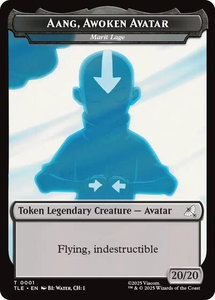 Aang, Awoken Avatar - Marit Lage // Treasure Double-Sided Token - Avatar: The Last Airbender: Eternal-Legal (TLE) #1 // 22 - Token Magic: The Gathering Trading Card