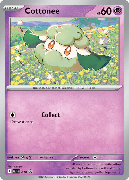 Cottonee (Cosmos Holo) trading card from ME: Mega Evolution Promo Cottonee (Cosmos Holo) - ME: Mega Evolution Promo Pokémon trading card
