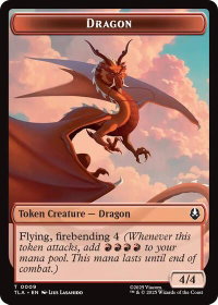 Dragon // Food (0019) Double-Sided Token - Avatar: The Last Airbender (TLA) #9 // 19 - Token Magic: The Gathering Trading Card