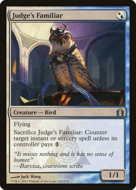 Judge's Familiar trading card from Return to Ravnica Judge's Familiar - Return to Ravnica Magic: The Gathering trading card
