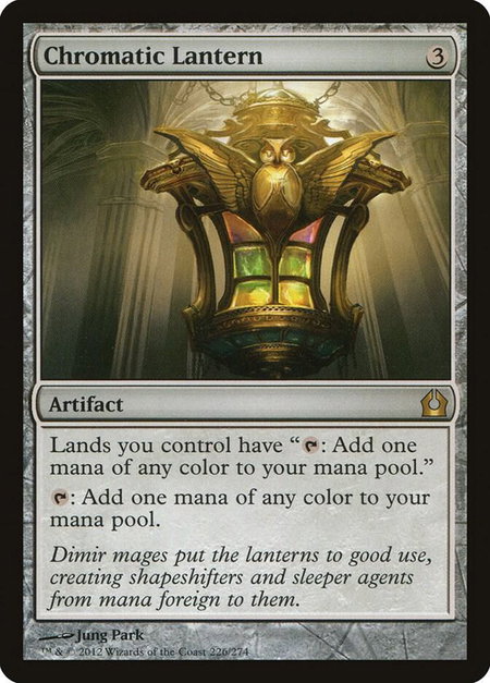 Chromatic Lantern trading card from Return to Ravnica Chromatic Lantern - Return to Ravnica Magic: The Gathering trading card