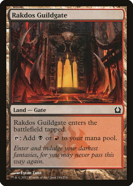 Rakdos Guildgate trading card from Return to Ravnica Rakdos Guildgate - Return to Ravnica Magic: The Gathering trading card