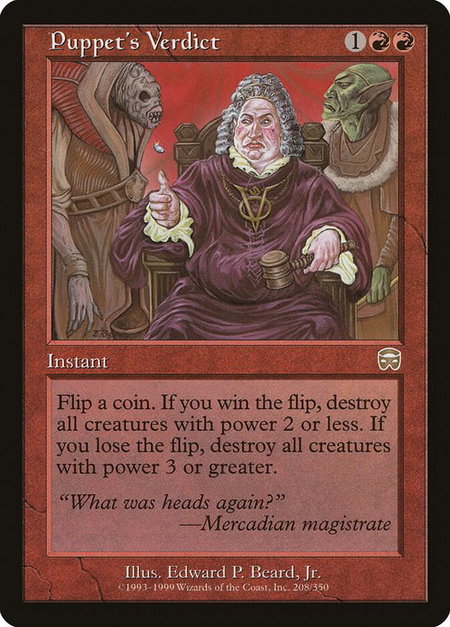 Puppet's Verdict - Mercadian Masques Magic: The Gathering trading card