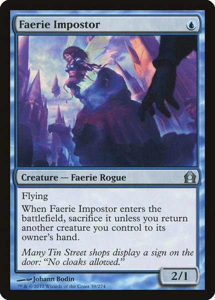 Faerie Impostor trading card from Return to Ravnica Faerie Impostor - Return to Ravnica Magic: The Gathering trading card