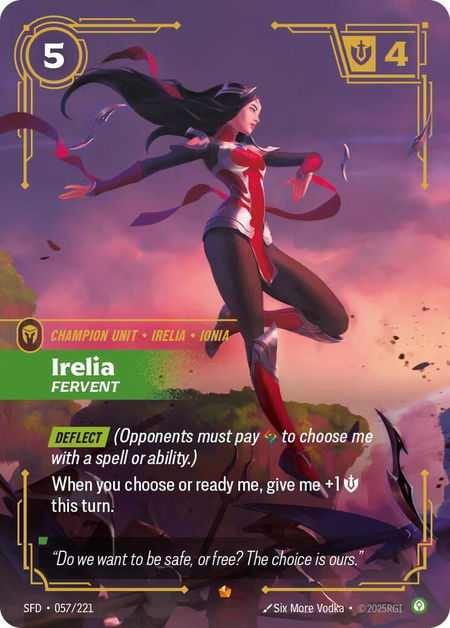 Irelia - Fervent - Spiritforged Riftbound trading card