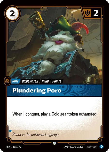 Plundering Poro - Spiritforged Riftbound trading card