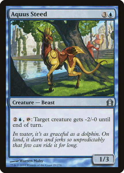 Aquus Steed trading card from Return to Ravnica Aquus Steed - Return to Ravnica Magic: The Gathering trading card