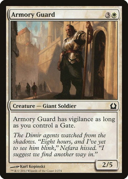 Armory Guard trading card from Return to Ravnica Armory Guard - Return to Ravnica Magic: The Gathering trading card