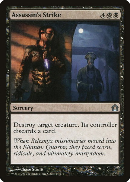 Assassin's Strike trading card from Return to Ravnica Assassin's Strike - Return to Ravnica Magic: The Gathering trading card