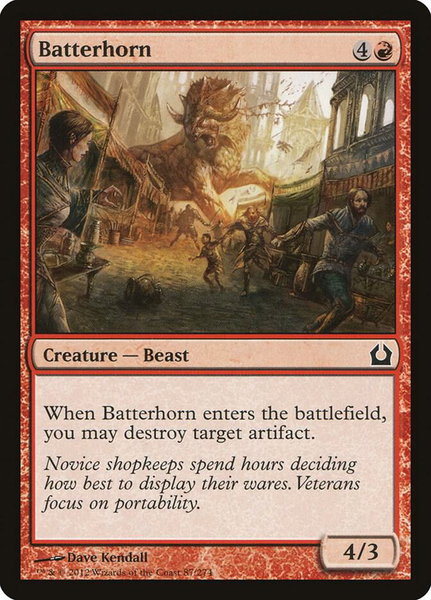 Batterhorn trading card from Return to Ravnica Batterhorn - Return to Ravnica Magic: The Gathering trading card