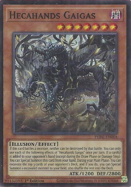 Hecahands Gaigas (Super Rare) trading card from Phantom Revenge Hecahands Gaigas (Super Rare) - Phantom Revenge YuGiOh trading card