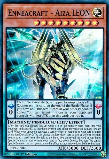 Enneacraft - Aiza.LEON trading card from Phantom Revenge Enneacraft - Aiza.LEON - Phantom Revenge YuGiOh trading card