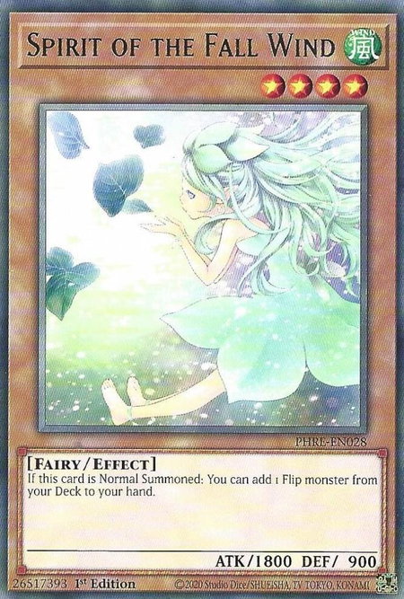 Spirit of the Fall Wind trading card from Phantom Revenge Spirit of the Fall Wind - Phantom Revenge YuGiOh trading card