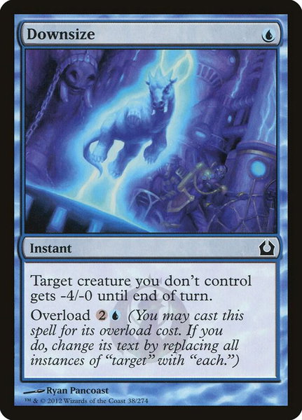 Downsize trading card from Return to Ravnica Downsize - Return to Ravnica Magic: The Gathering trading card
