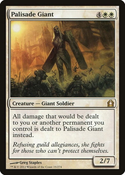 Palisade Giant trading card from Return to Ravnica Palisade Giant - Return to Ravnica Magic: The Gathering trading card