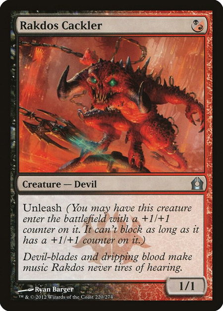 Rakdos Cackler trading card from Return to Ravnica Rakdos Cackler - Return to Ravnica Magic: The Gathering trading card