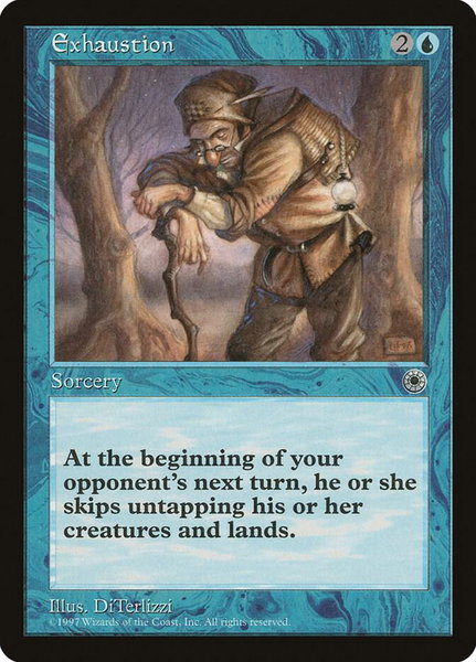 Exhaustion trading card from Portal Exhaustion - Portal Magic: The Gathering trading card